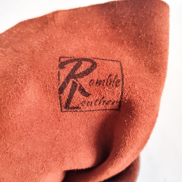 Ramble Leather Dark Brown Elk Deer Handmade Knee High Boots Size 10 Lace-Up Back - Picture 11 of 11